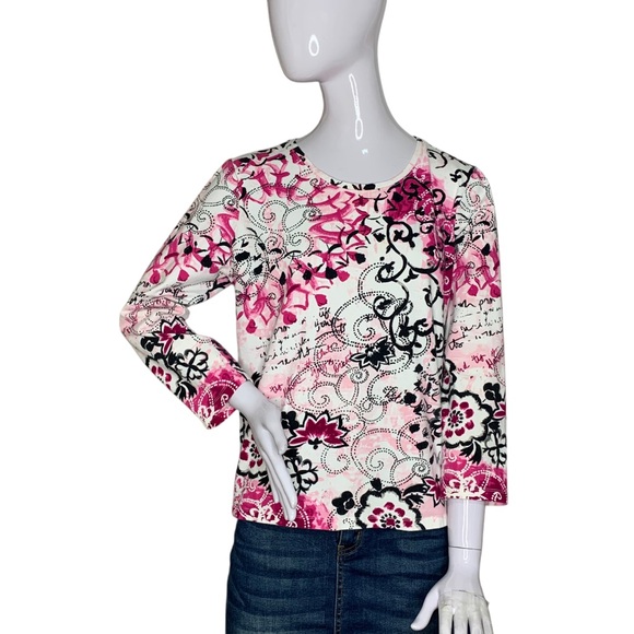 Christopher & Banks Top 3/4 Sleeve Crewneck Size X (14) - Picture 1 of 10